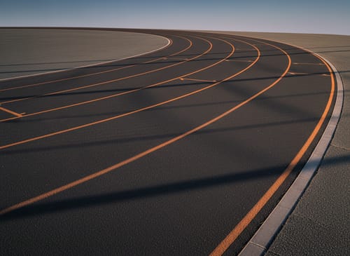 Athletics track lines from above